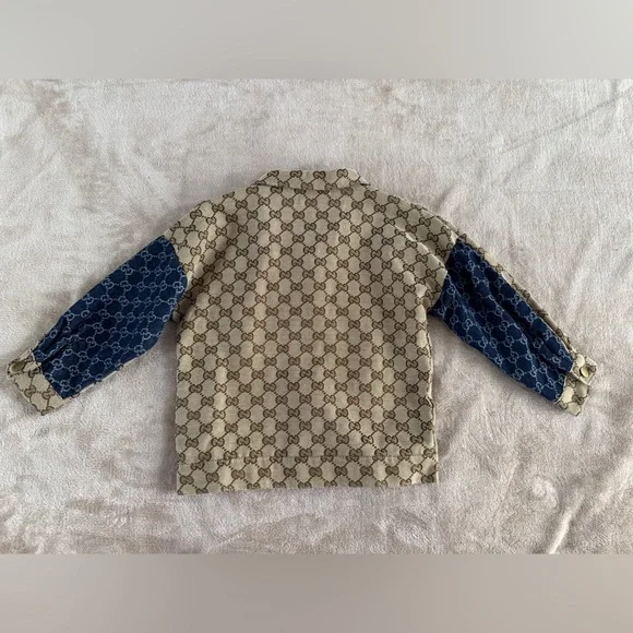 Monogram Toddler Jacket Beige Brown Old Money Quiet Luxury Preppy Size 100 - Picture 5 of 10